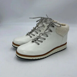 Cliffs by White Mountain Collins White Leather Ankle Lace Boots